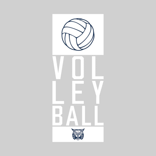 CMMS Bobcats - Volleyball - Stacked Letters with Volleyball and Mascot