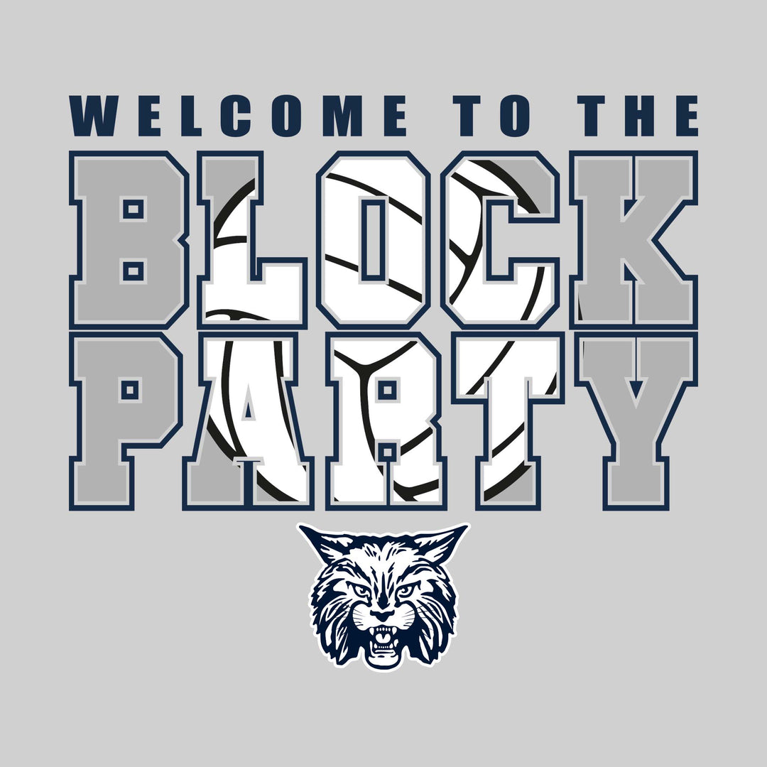 CMMS Bobcats - Volleyball - Welcome to the Block Party - Gray & Navy
