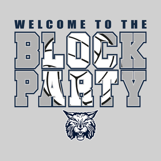 CMMS Bobcats - Volleyball - Welcome to the Block Party - Gray & Navy