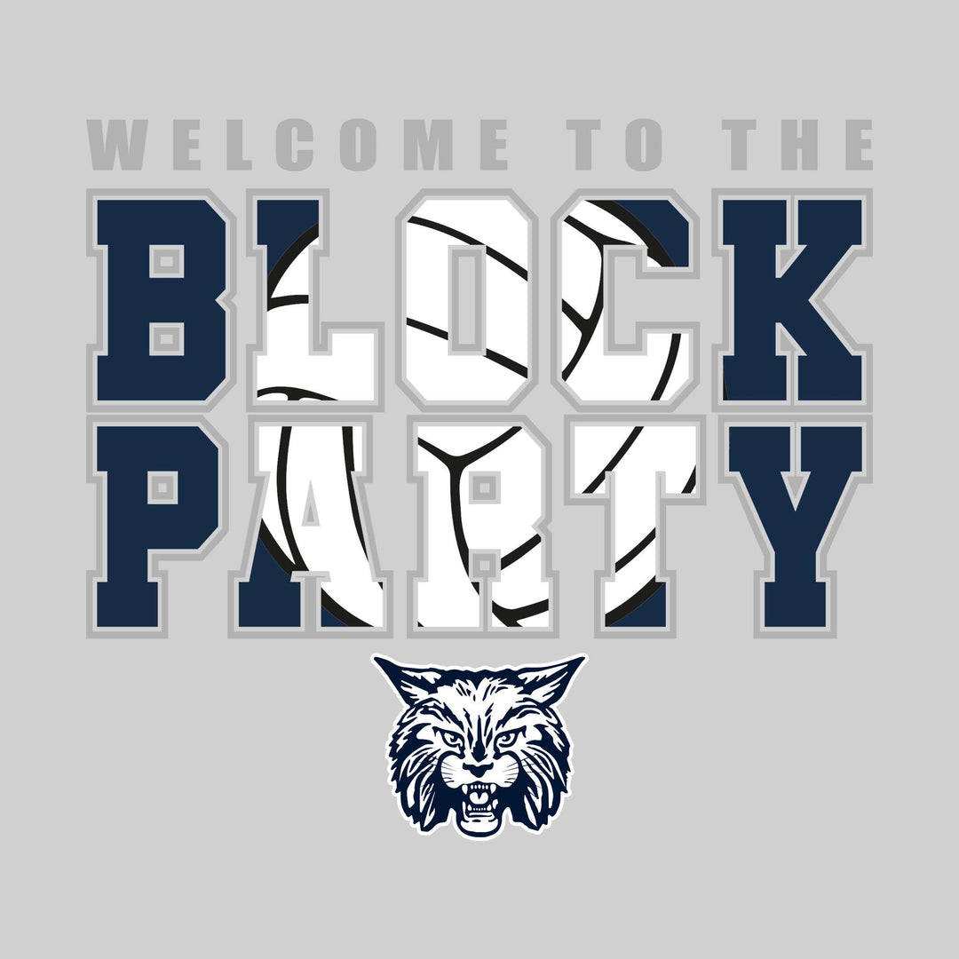 CMMS Bobcats - Volleyball - Welcome to the Block Party - Gray & Navy