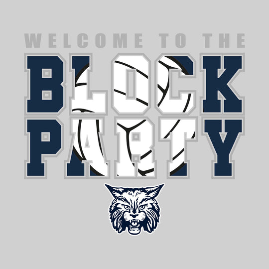 CMMS Bobcats - Volleyball - Welcome to the Block Party - Gray & Navy