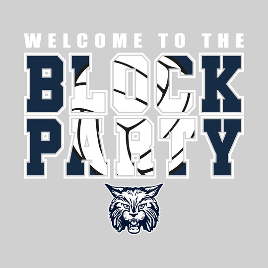 CMMS Bobcats - Volleyball - Welcome to the Block Party - Gray & Navy