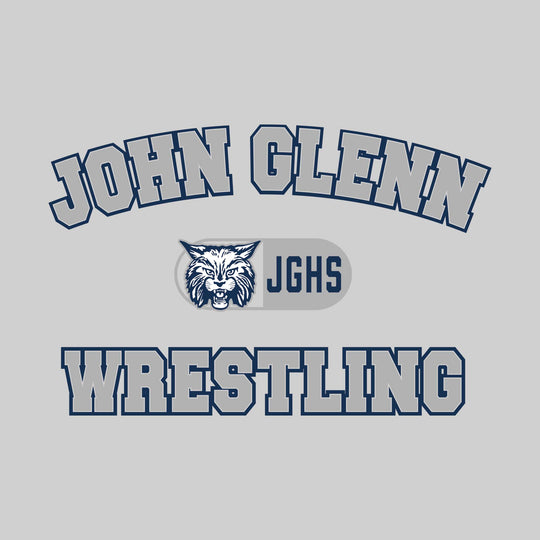 John Glenn Bobcats - Wrestling - Arched School Name with Mascot and JGHS