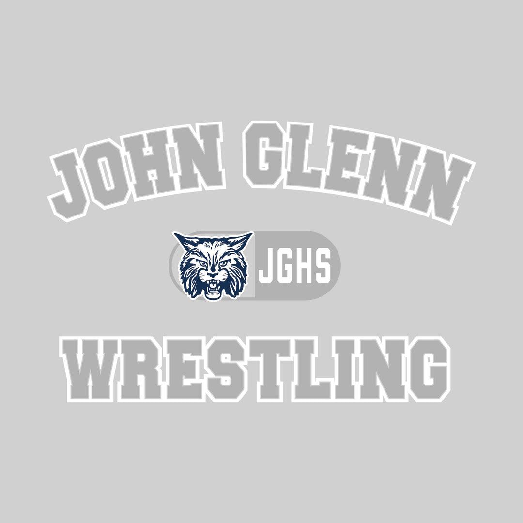 John Glenn Bobcats - Wrestling - Arched School Name with Mascot and JGHS