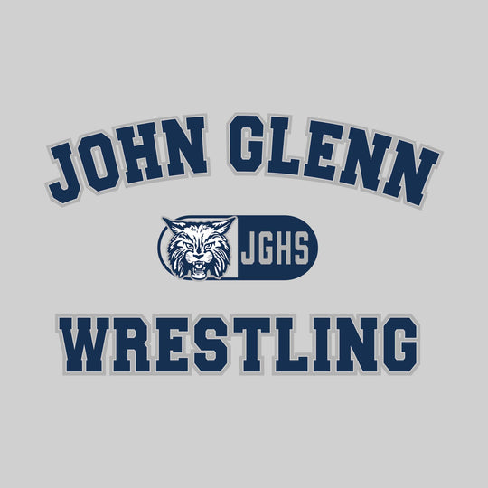 John Glenn Bobcats - Wrestling - Arched School Name with Mascot and JGHS