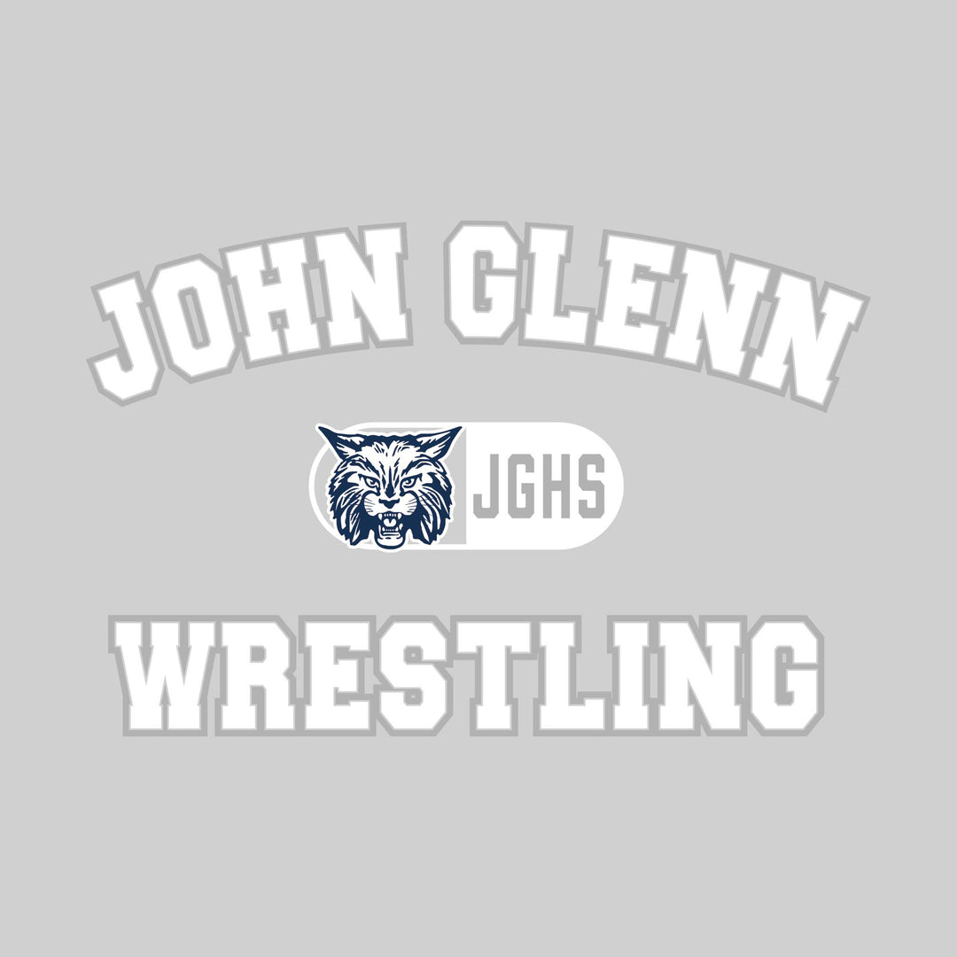 John Glenn Bobcats - Wrestling - Arched School Name with Mascot and JGHS