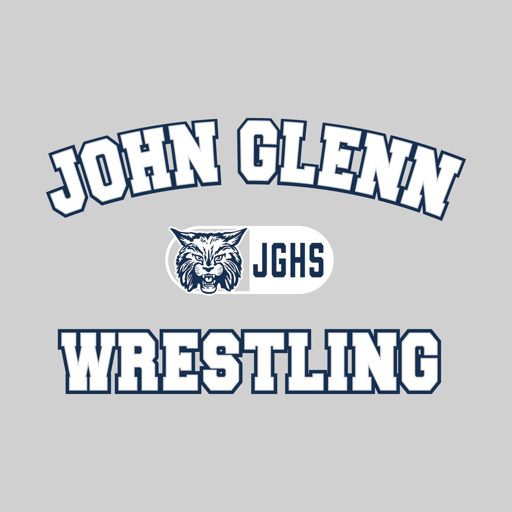 John Glenn Bobcats - Wrestling - Arched School Name with Mascot and JGHS