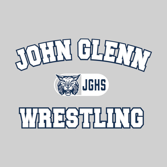 John Glenn Bobcats - Wrestling - Arched School Name with Mascot and JGHS