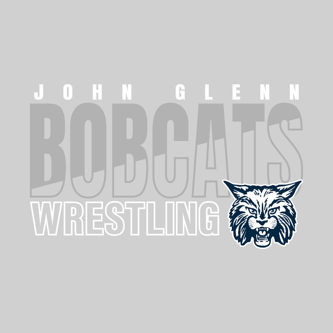 John Glenn Bobcats - Wrestling - Diagonal Split Mascot Name with Mascot