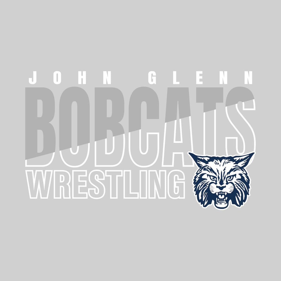 John Glenn Bobcats - Wrestling - Diagonal Split Mascot Name with Mascot