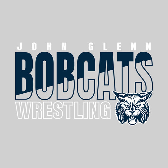 John Glenn Bobcats - Wrestling - Diagonal Split Mascot Name with Mascot