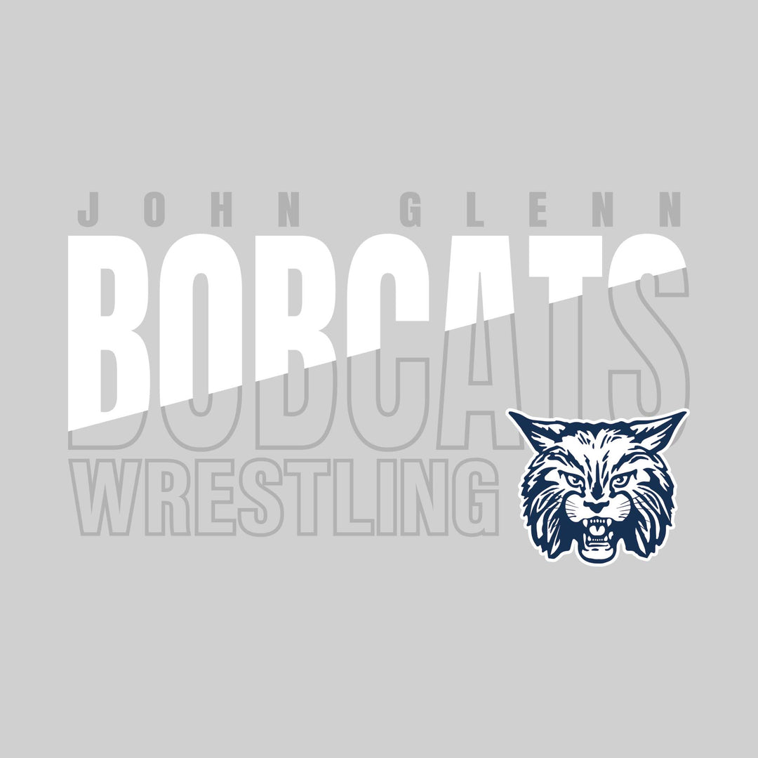 John Glenn Bobcats - Wrestling - Diagonal Split Mascot Name with Mascot