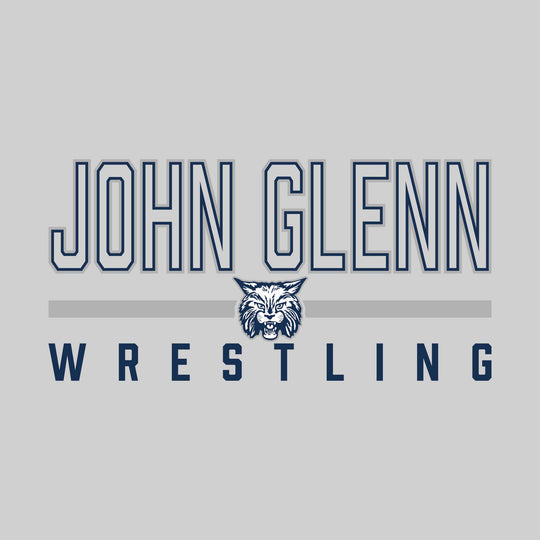 John Glenn Bobcats - Wrestling - Outlined John Glenn with Mascot