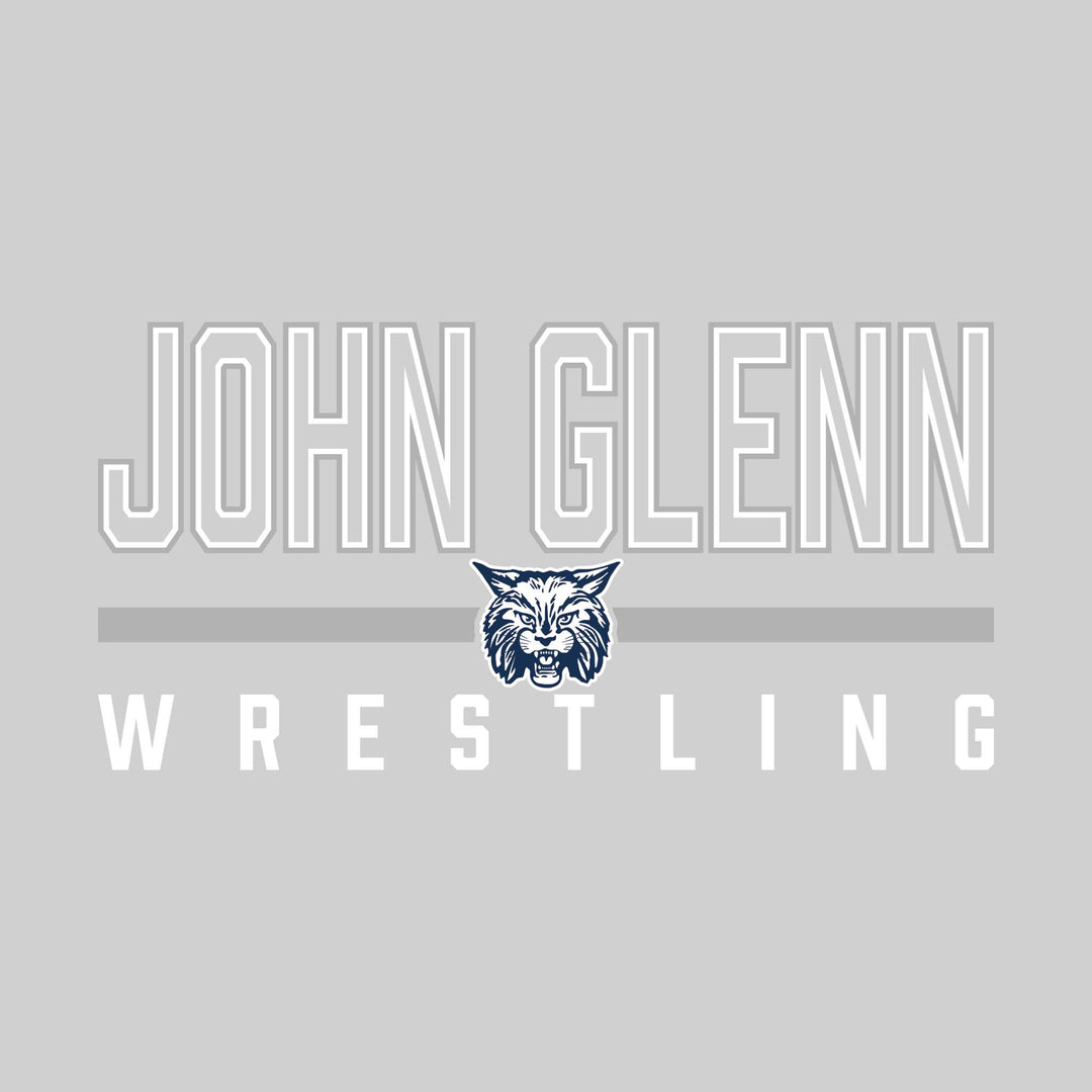 John Glenn Bobcats - Wrestling - Outlined John Glenn with Mascot