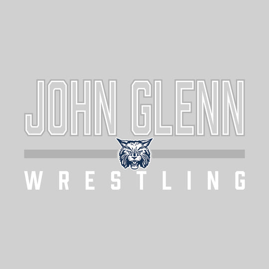 John Glenn Bobcats - Wrestling - Outlined John Glenn with Mascot