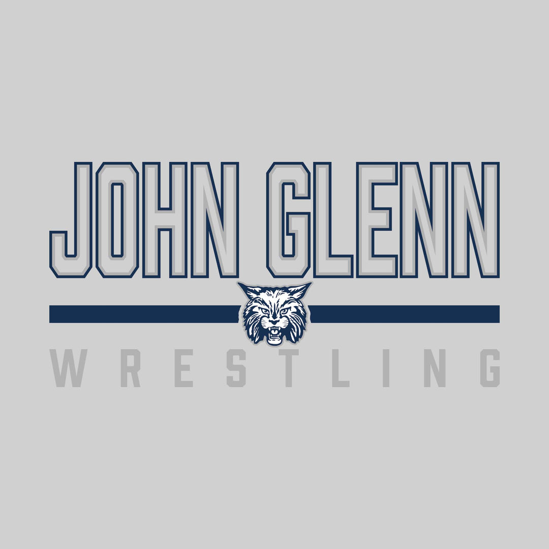 John Glenn Bobcats - Wrestling - Outlined John Glenn with Mascot