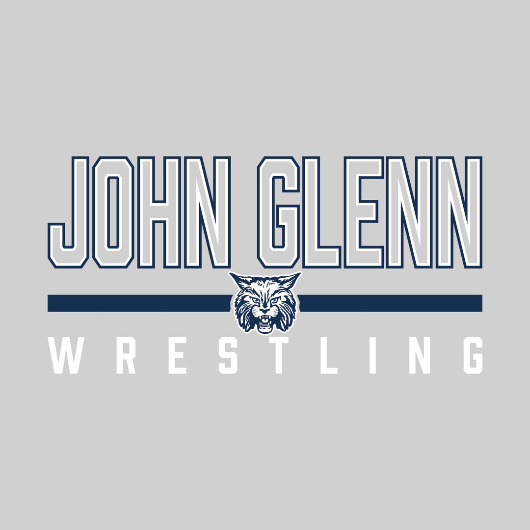 John Glenn Bobcats - Wrestling - Outlined John Glenn with Mascot