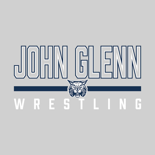 John Glenn Bobcats - Wrestling - Outlined John Glenn with Mascot