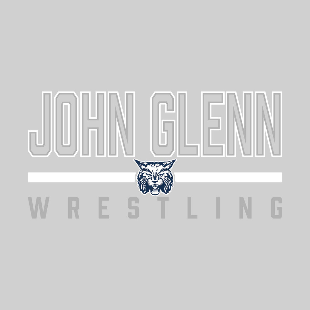 John Glenn Bobcats - Wrestling - Outlined John Glenn with Mascot