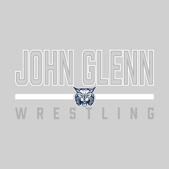 John Glenn Bobcats - Wrestling - Outlined John Glenn with Mascot