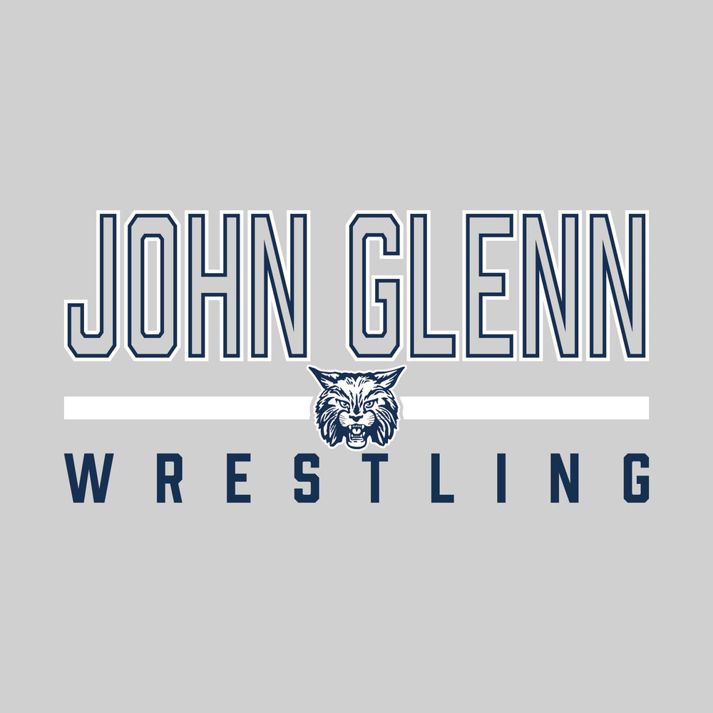 John Glenn Bobcats - Wrestling - Outlined John Glenn with Mascot