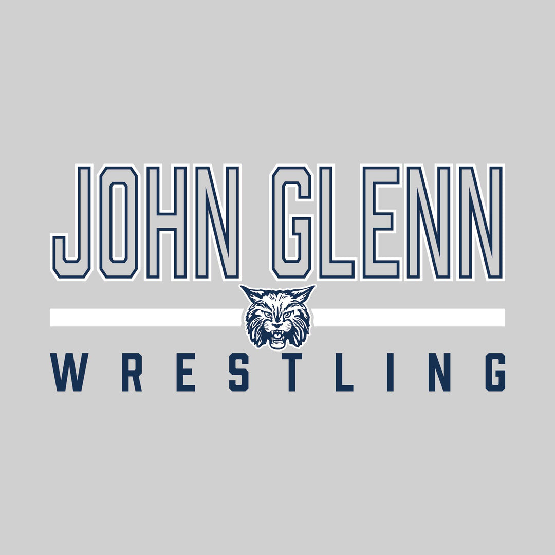 John Glenn Bobcats - Wrestling - Outlined John Glenn with Mascot