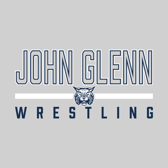 John Glenn Bobcats - Wrestling - Outlined John Glenn with Mascot