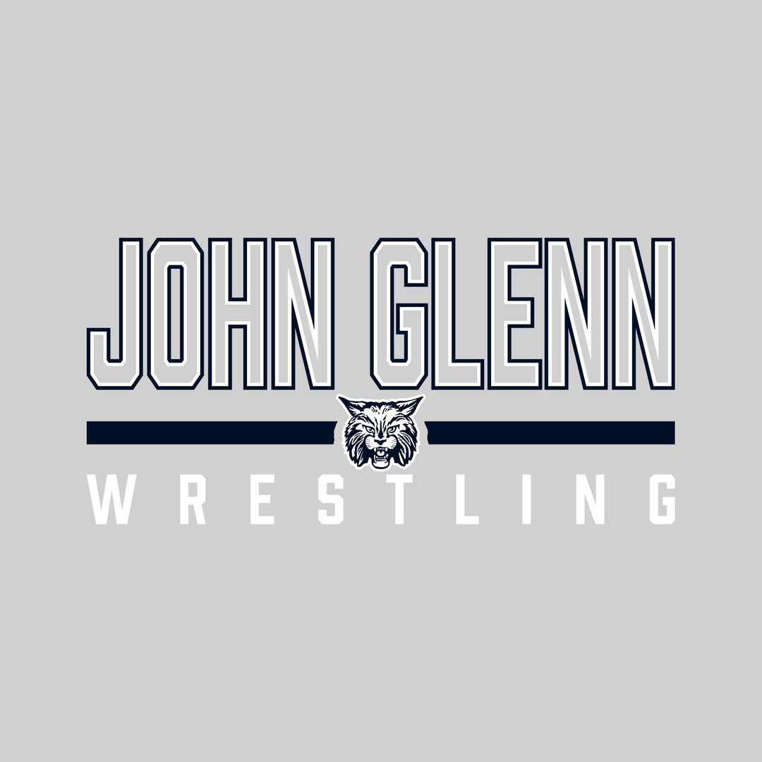 John Glenn Bobcats - Wrestling - Outlined John Glenn with Mascot