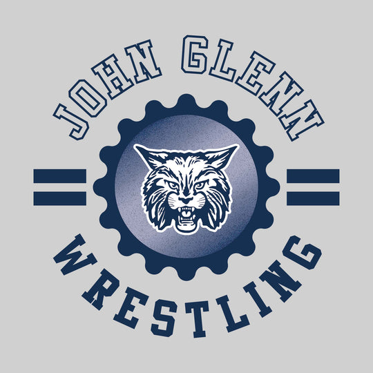 John Glenn Bobcats - Wrestling - Circle Text with Bobcat Logo