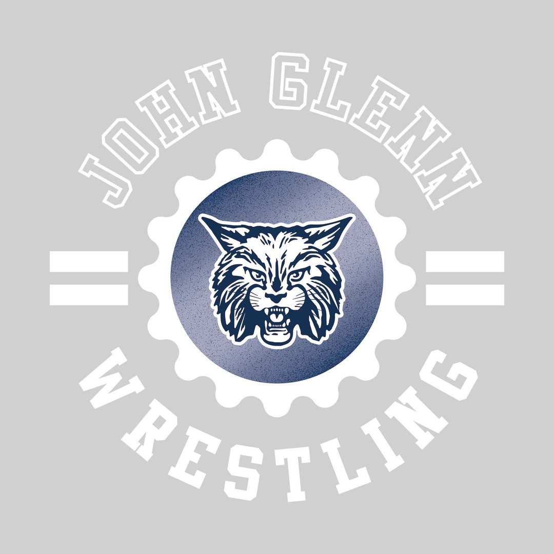 John Glenn Bobcats - Wrestling - Circle Text with Bobcat Logo