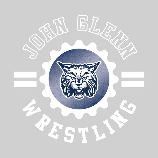 John Glenn Bobcats - Wrestling - Circle Text with Bobcat Logo