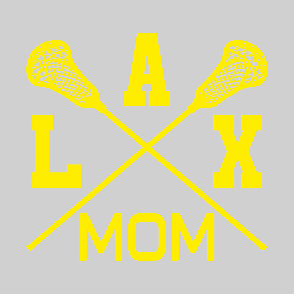 Lacrosse Mom - Crossed Lacrosse Sticks - School Colors