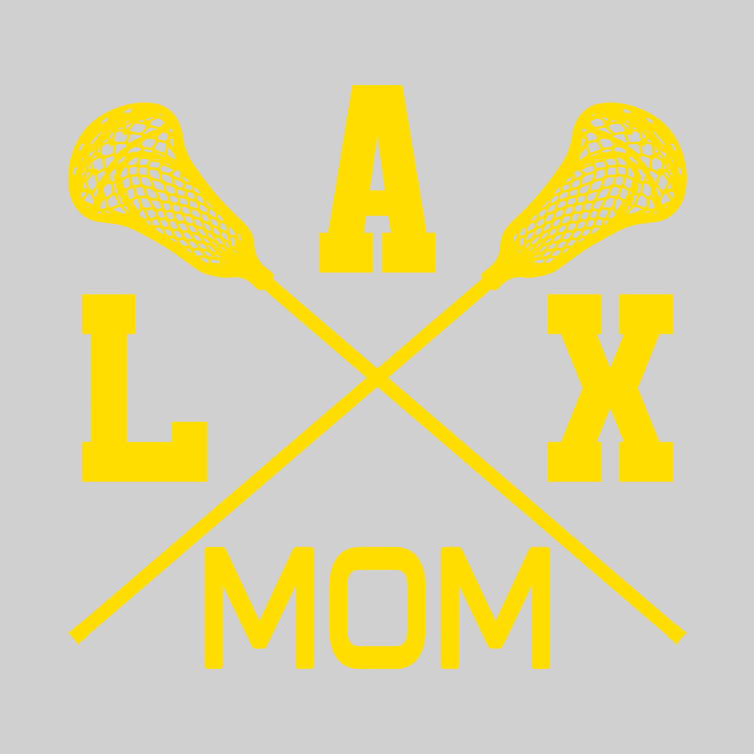 Lacrosse Mom - Crossed Lacrosse Sticks - School Colors