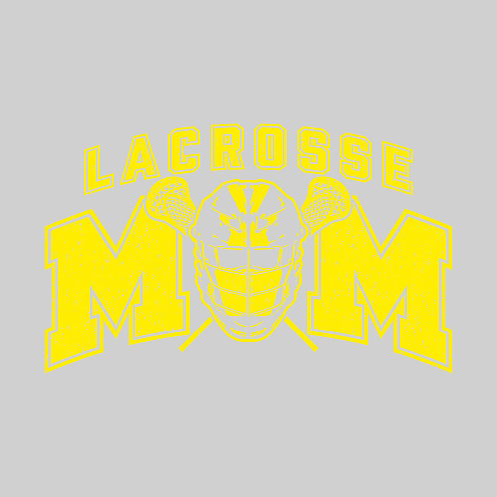 Lacrosse Mom - Arched Text with Helmet - Distressed - School Colors