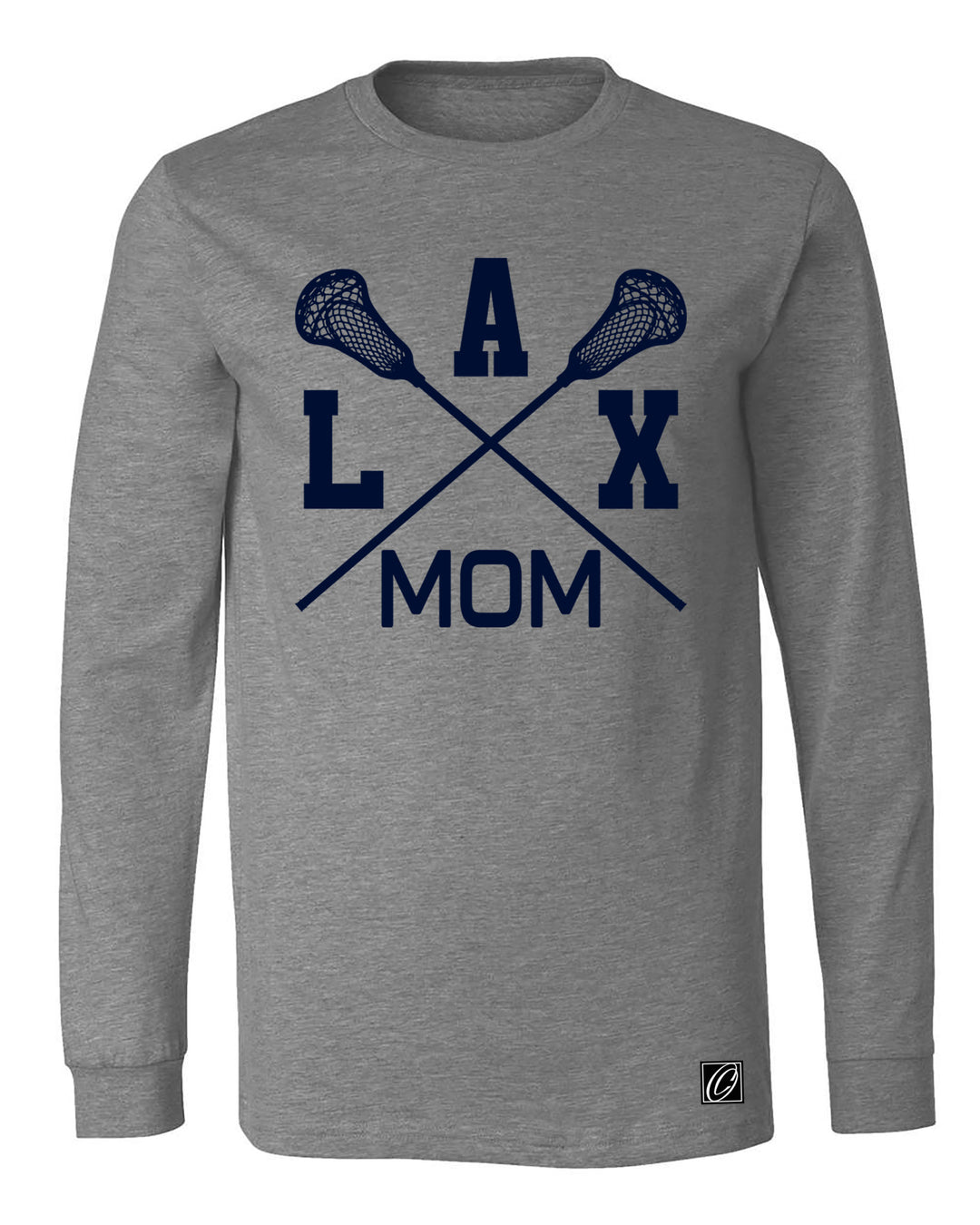Lacrosse Mom - LAX Mom with Crossed Sticks - Adult Bella Canvas Heather CVC Tees
