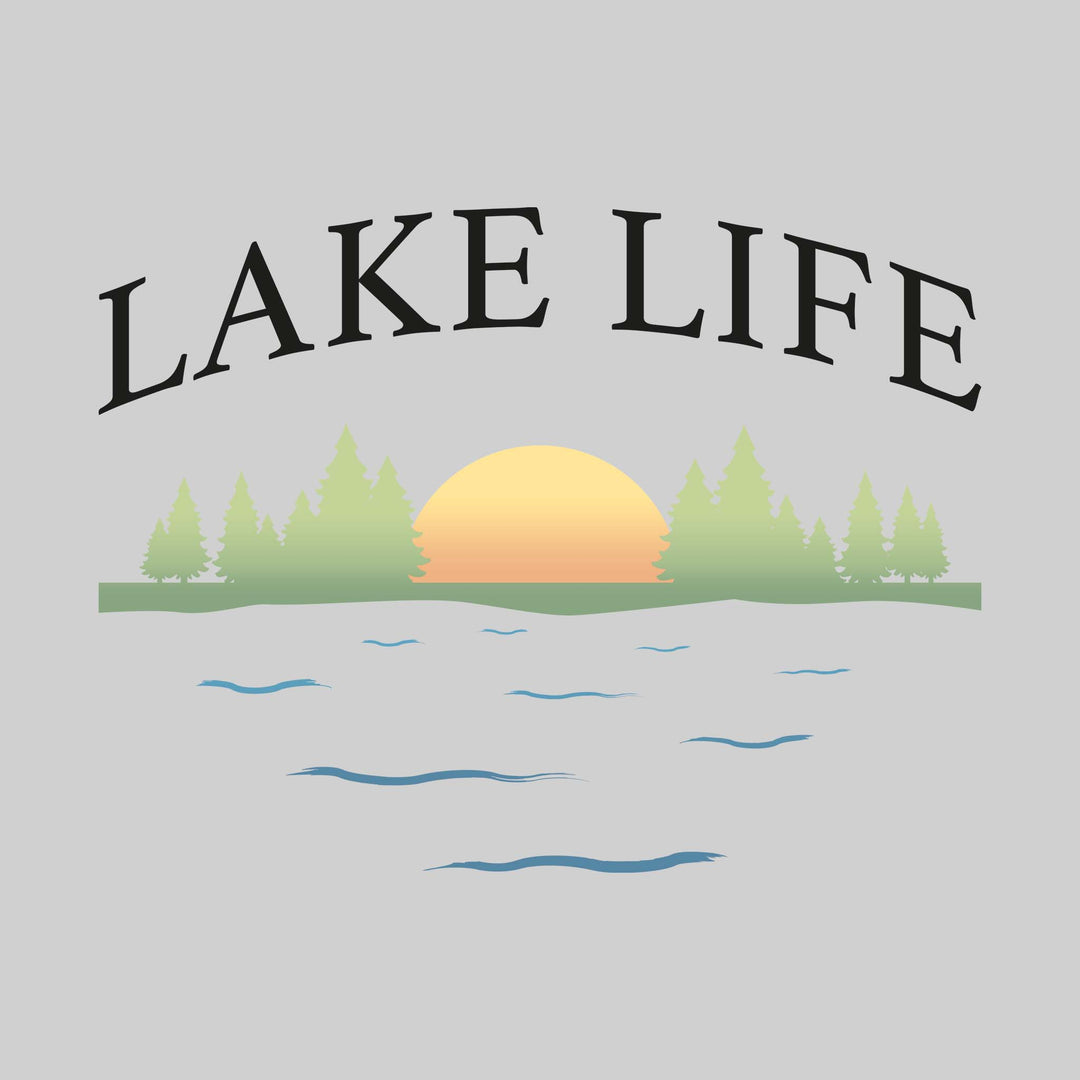 Lake Life - Tree Line Sunset on Water