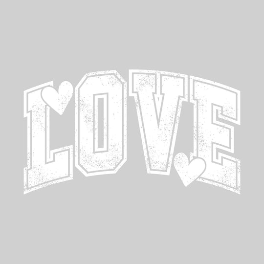 Love - Athletic Text with Hearts - Distressed