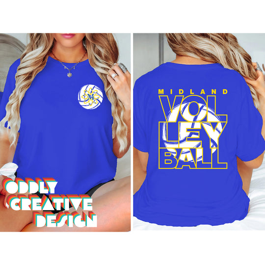 Midland Chemics - Volleyball - Stacked Letters with Sketched Volleyball Inset