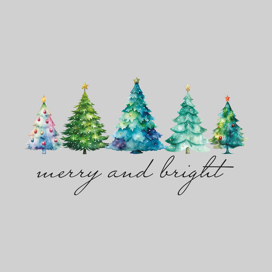 Merry and Bright - Watercolor Christmas Trees