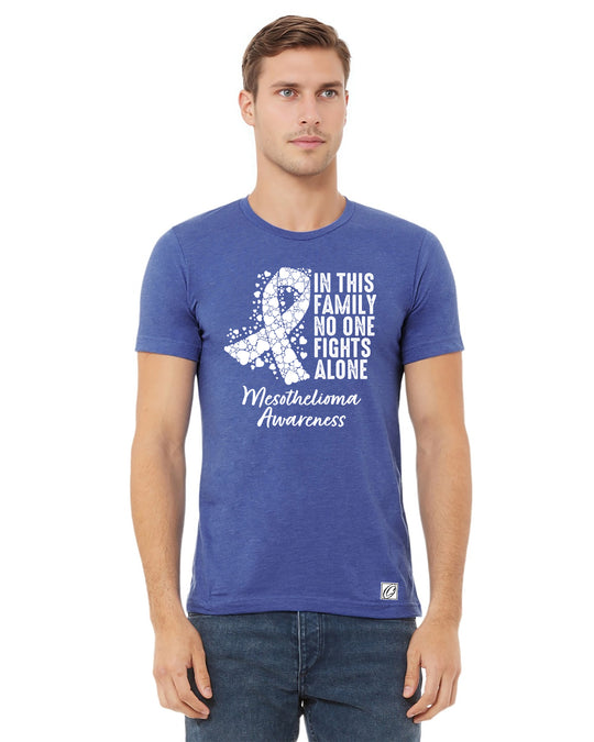 Bella Canvas - Adult - Heather CVC Short Sleeve Tee - Mesothelioma Awareness - In This Family No One Fights Alone