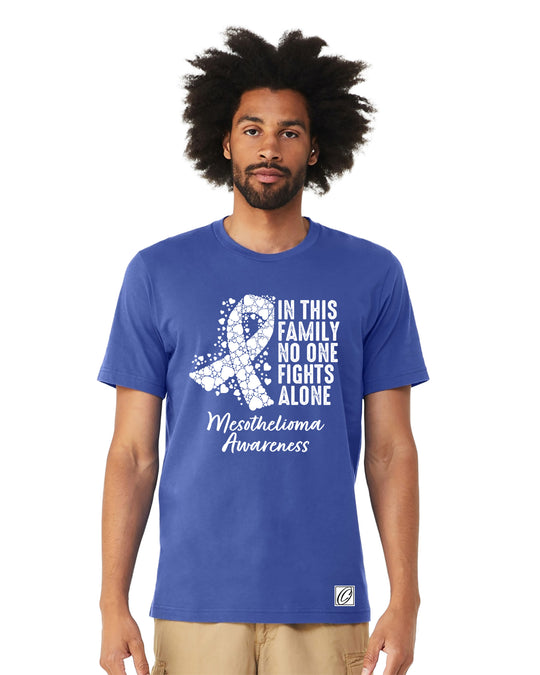 Bella Canvas - Adult - Heather CVC Short Sleeve Tee - Mesothelioma Awareness - In This Family No One Fights Alone