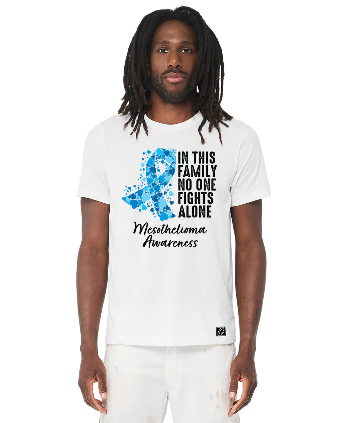 Bella Canvas - Adult - Heather CVC Short Sleeve Tee - Mesothelioma Awareness - In This Family No One Fights Alone