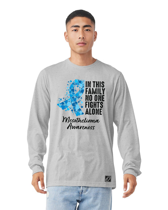 Bella Canvas - Adult - Heather CVC Long Sleeve Tee - Mesothelioma Awareness - In This Family No One Fights Alone