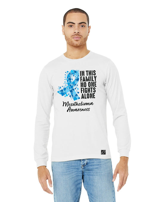 Bella Canvas - Adult - Heather CVC Long Sleeve Tee - Mesothelioma Awareness - In This Family No One Fights Alone
