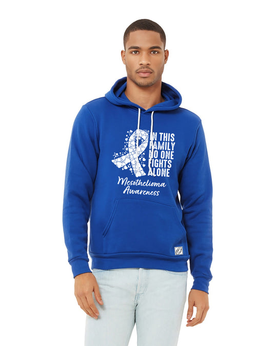 Bella Canvas - Adult - Sponge Fleece Pullover Hoodie - Mesothelioma Awareness - In This Family No One Fights Alone