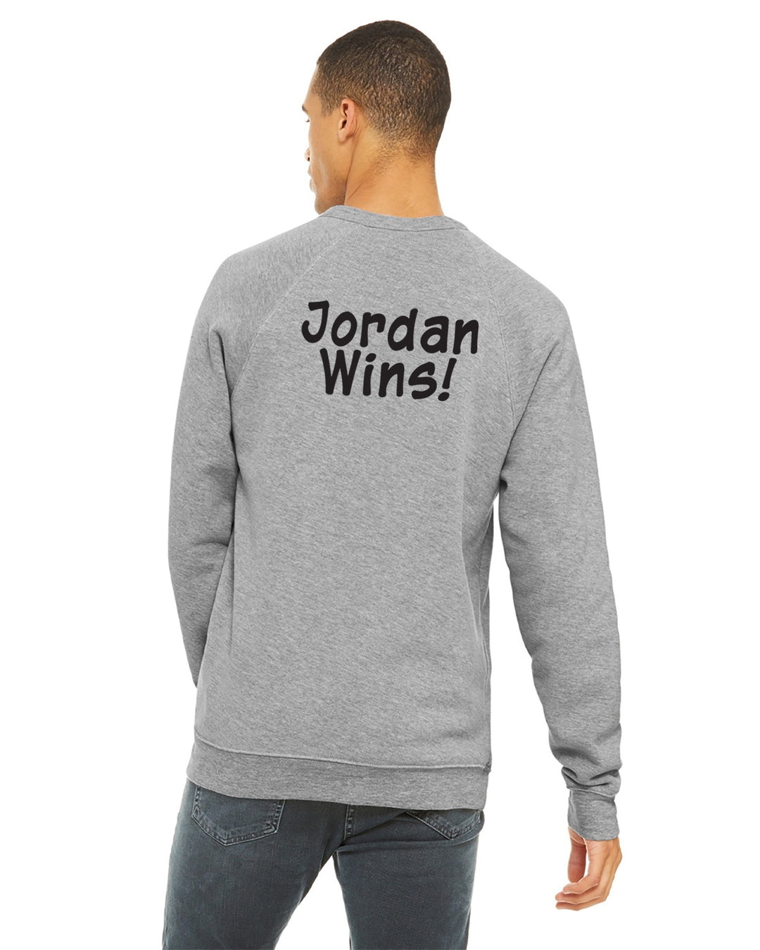 Bella Canvas - Adult - Sponge Fleece Raglan Crewneck Sweatshirt - Mesothelioma Awareness - In This Family No One Fights Alone