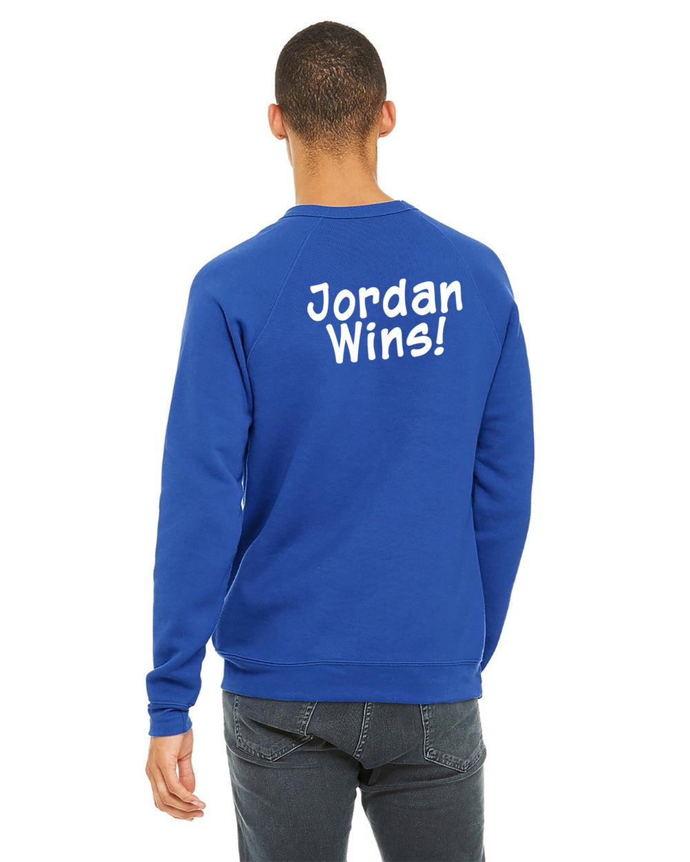 Bella Canvas - Adult - Sponge Fleece Raglan Crewneck Sweatshirt - Mesothelioma Awareness - In This Family No One Fights Alone