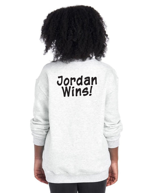 JERZEES - Youth - NuBlend® Crewneck Sweatshirt - Mesothelioma Awareness - In This Family No One Fights Alone