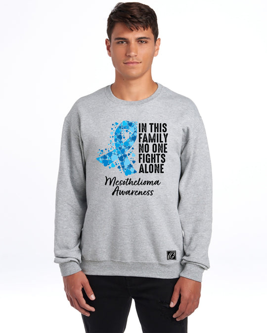 JERZEES - Adult - NuBlend® Crewneck Sweatshirt - Mesothelioma Awareness - In This Family No One Fights Alone