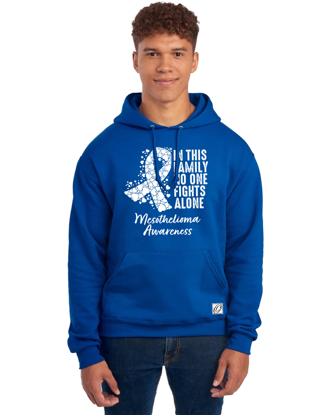 JERZEES - Adult - NuBlend® Pullover Hoodie - Mesothelioma Awareness - In This Family No One Fights Alone